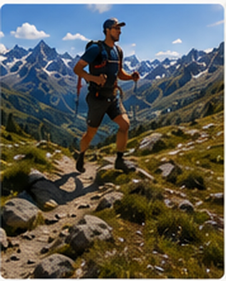 Mountain trail running in the Alps